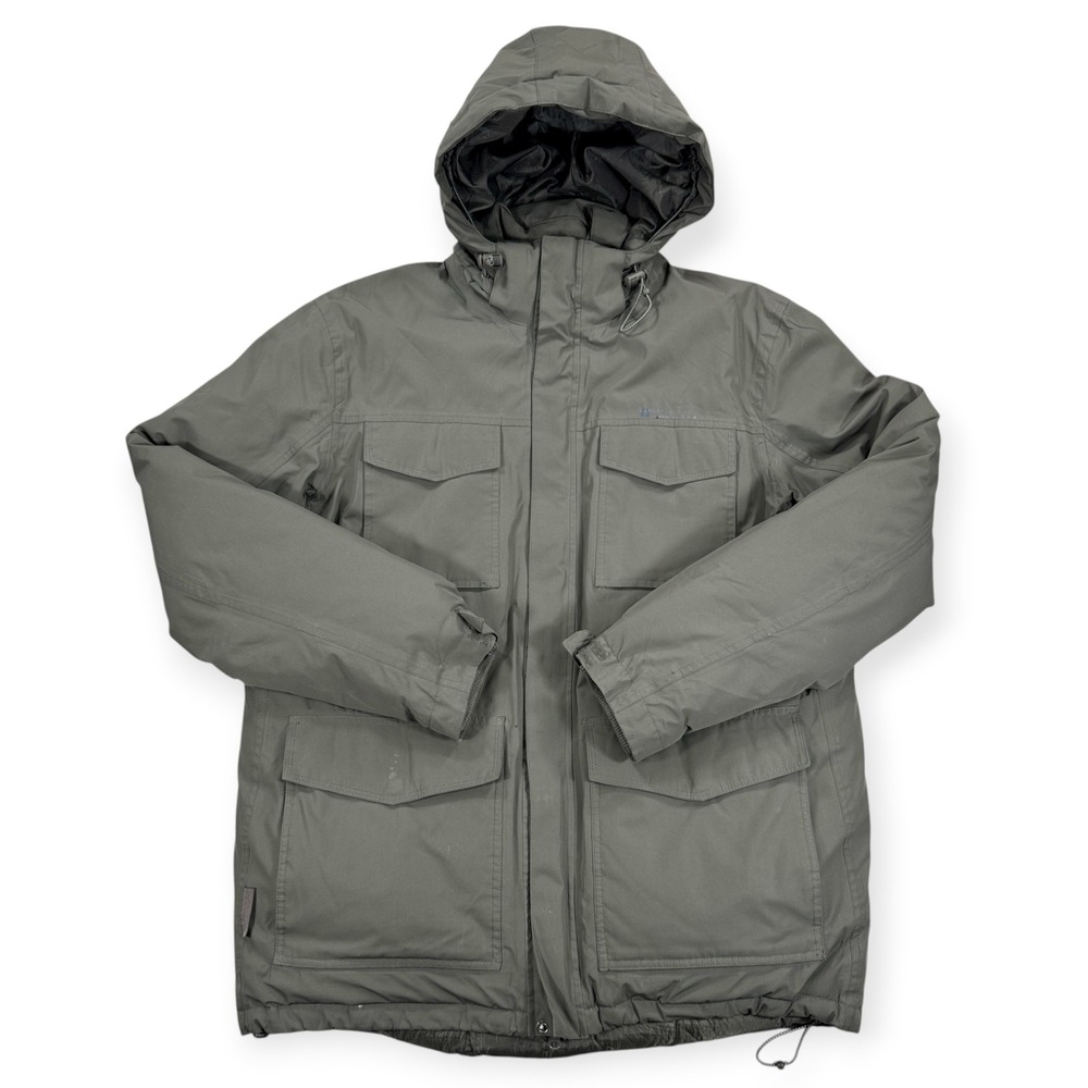 Mountain Warehouse Jacket Men's XL Gray Extreme Puffer Hooded Insulated Full Zip